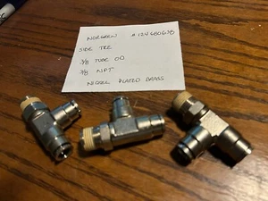 Lot of 3, Norgren Pneufit Swivel Side Tee,  3/8" Tube OD  x 3/8 NPT,  Brand New - Picture 1 of 1