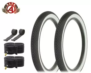 ALTA TIRES 20 x 2.125 BLACK/WHITE HF-120A W/TUBES & RIMSTRIPS - Picture 1 of 1