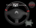 For Citroen Dispatch 06-17 Perforated Leather Steering Wheel Cover 2 Red Straps