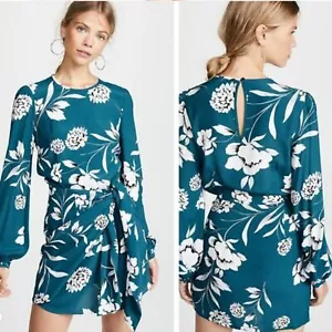 Yumi Kim Tie Me Over Floral Mini Faux Wrap Vacation Casual Party Dress Sz L - Picture 1 of 12