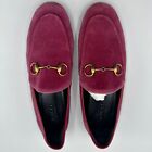 New Pink Velvet Gucci Jordaan Horsebit Loafer Slippers EU 35.5