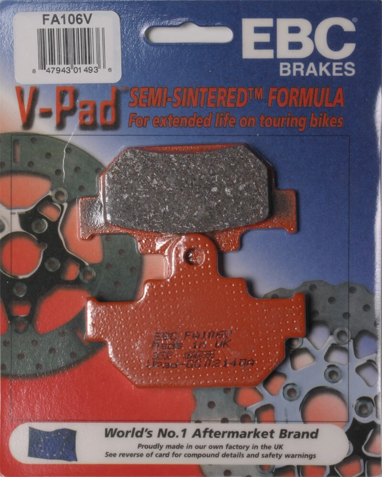 EBC 1999-2009 GZ250 Marauder ПОДХОДИТ ДЛЯ ТОРМОЗНЫХ КОЛОДОК SUZUKI FA106V ПОЛУСПЕЧЕННЫЕ V СЕРИЯ - Изображение 1 из 1