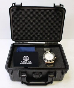 BRAND NEW **NIB** Aquinus Ruggada Automatic Dive Watch White/Steel - Picture 1 of 10