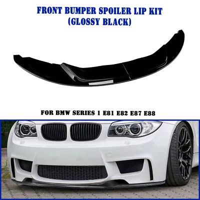 Kit de carrocería labial alerón delantero negro brillante para BMW E81 E82 E87 E88 1M 2004-2013 2005 Foto 1 de 4