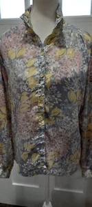 Vintage Russ Women Button Up Shirt Size Small Floral Spring - Picture 1 of 7