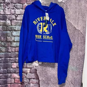 Riverdale Vixens Blue Crop Hoodie Pull Over Hot Topic Top Shirt Size 0 NWT - Picture 1 of 7