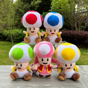 New Super Mario Bros Plush Toy Toad Toadette 7" Game Cartoon Stuffed Toys Doll - Picture 1 of 22