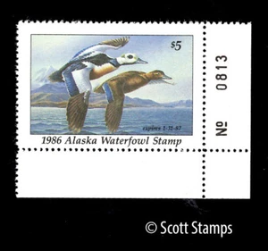 AK2 1986 Alaska State Duck Stamp - AK02 - MNH - Steller's Eiders - Picture 1 of 1