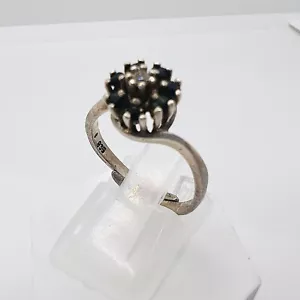 Art Deco 835 Silber Ring mit Onyx und Spinell Edelsteinen - Bild 1 von 7