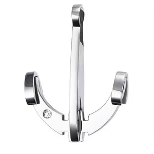 Anker Kette Edelstahl Anhänger Halskette Anchor Necklace Strass silber -farbig - Bild 1 von 1