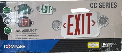 指南针 Hubbell 照明出口标志紧急灯 CCGRC 90 分钟 - 免费送货 — 第 1/4 张图片