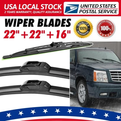 Juego de limpiaparabrisas de 22""/22""/16" para GMC Yukon XL 1500 2000-2006 OEM Foto 1 de 4