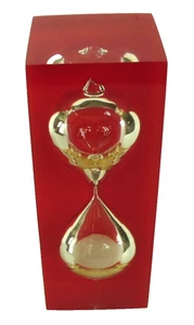 Vint~Hourglass~RED CROSS~Remembers~SEPTEMBER 11.2001~LUCITE~Paperweight~4"x1.5" - Picture 1 of 8
