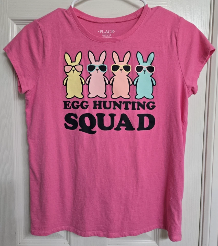 The Children's Place Girls Easter "Egg Hunting Squad" T-Shirt, Size XXL (16) - Image 1 of 2