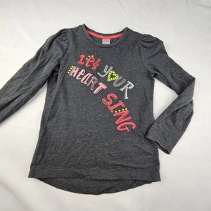 Gymboree Little Girls Size 8 Let Your Heart Sing Top Gray Long Sleeve Fall 2014 - Picture 1 of 5