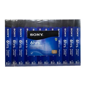 Sealed Sony 12 Pack Blank VHS VCR Video Tapes T120VR Premium 6 Hours Recording - Picture 1 of 7