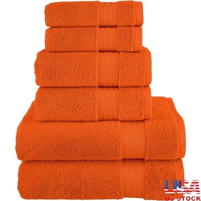 Turkish Cotton Towel Set 6pcs Bath Hand Washcloths Quick Dry Soft Absorbent New — 第 1/4 张图片