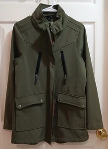 Magellan Jacket Softshell Zip Front Pockets Fleece Lined Green Sz Med Free Ship - Picture 1 of 11