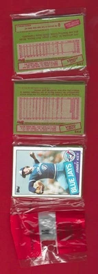 Paquete de 51 tarjetas de béisbol Topps 1985 Jimmy Key RC que se muestra boca arriba en la parte posterior Foto 1 de 2