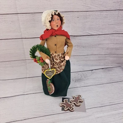 As Is Read Byers Choice Caroler Woman Selling Gingerbread Cookies Female Vendor  - Image 1 of 4