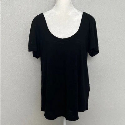 Camiseta Banana Republic Slub Algodón/Modal Cuello Redondo Negra Talla Grande Foto 1 de 4