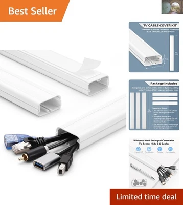 涂漆 39 英寸电视线隐藏器 - 隐藏线带现代白色设计,UL94 级 — 第 1/4 张图片