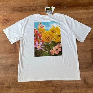 Disney x Zara Mickey Mouse graphic tee shirt size large floral flowers NWT NEW - Picture 1 of 8