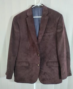 Ralph Lauren Chaps Men's 44 R Maroon Brown Corduroy 2 Button Blazer New - Picture 1 of 13