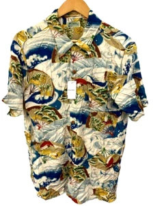 Camicia hawaiana SUN SURF Aloha taglia/L fantasia giapponese gru a ventaglio made in Japan - Foto 1 di 5