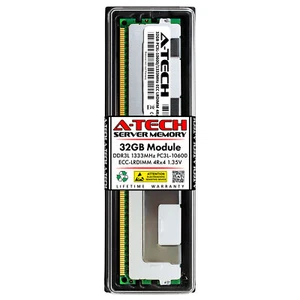32GB DDR3 PC3-10600 LRDIMM (Hynix HMT84GL7AMR4A-H9 Equivalent) Server Memory RAM - Picture 1 of 2