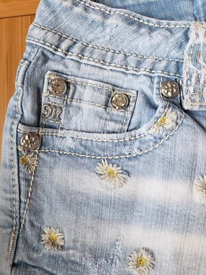 ♡MISS ME DAISY Signature Jean Shorts, Size 27, UNIQUE! - Image 1 of 4