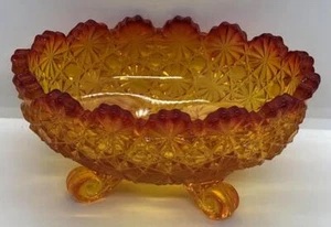 AMBERINA - BUTTONS AND BOWS - FOOTED BOWL - PERFECT - Picture 1 of 1