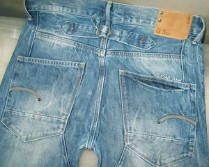 *HOT Men's G STAR RAW DENIM @ BLADES TAPERED BACK BUCKLE BELT Denim Jeans 32 x32 - Picture 1 of 12