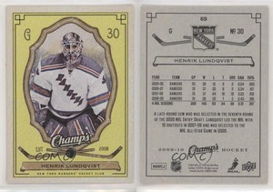 2009-10 Upper Deck Champ's Yellow Henrik Lundqvist #69 HOF
