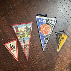 Vintage Lot Munich Marienplatz Lorrach Rottenburg Germany Swiss Pennant Flag - Picture 1 of 7
