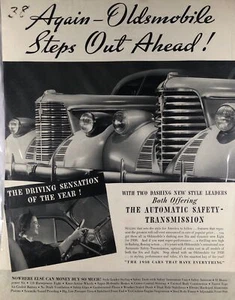 1938 Vintage Oldsmobile Ad - Again—Oldsmobile Steps Out Ahead! - Picture 1 of 2