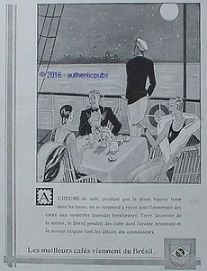 REKLAME CAFE DU BRESIL BRASILIANISCHE FAZENDAS VON 1930 FRANZÖSISCH AD PUB ART DECO - Bild 1 von 1