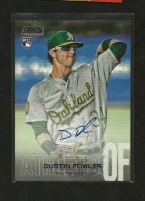 Dustin Fowler 2018 Topps Stadium Club Auto Rookie Black Foil #d 23/25 Athletics - Image 1 of 2