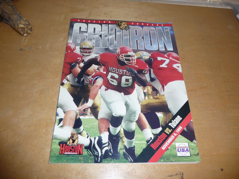 1999 TULANE AT HOUSTON COLLEGE FOOTBALL PROGRAM EX-MINT - Image 1 of 1