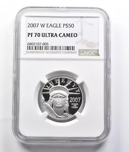PF70 UCAM 2007-W $50 American Platinum Eagle 1/2 Oz Platinum NGC *7792 - Picture 1 of 3