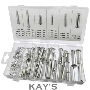 CLEVIS PIN 60 PIECE 5mm,6mm,8mm,10mm,12mm ASSORTED SET RETAINING SHACKLE PINS - Picture 1 of 2