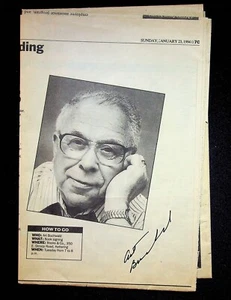 Arte Buchwald Firmado Dejando Casa Periódico Artículo Humorista Autor 1994 - Imagen 1 de 1