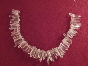 Collier 16'' STRING de Cristaux Naturels Quartz Points de Guérison - Photo 1/6