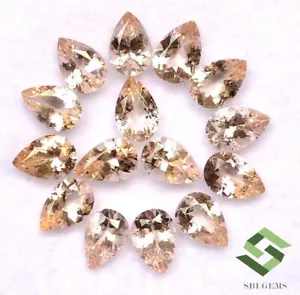 5.00 CTS Natural Morganite Pear Cut 6x4 mm Lot 15 Pcs Calibrated Loose Gemstones - Picture 1 of 5