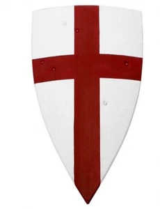 28" Medieval Heater Shield Templar Amour 18G crusader Shield play shield - Picture 1 of 4