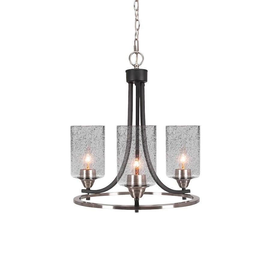 Люстра Toltec Paramount 3 литра 4 дюйма, черная/матовый никель/дым - 3403-MBBN-3002 - Изображение 1 из 1