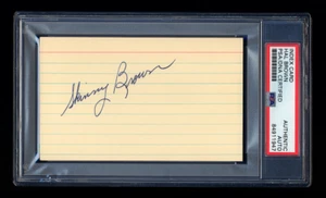 HAL SKINNY BROWN SIGNED INDEX CARD PSA/DNA AUTOGRAPHED BALTIMORE ORIOLES HOF - Picture 1 of 2