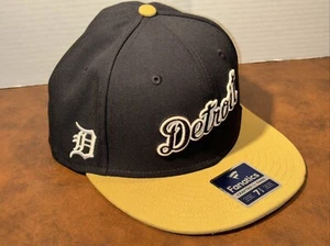 DETROIT Fanatics - Detroit Tigers Fitted Baseball Cap Hat 7-3/8 Black/Khaki NEW - Picture 1 of 15