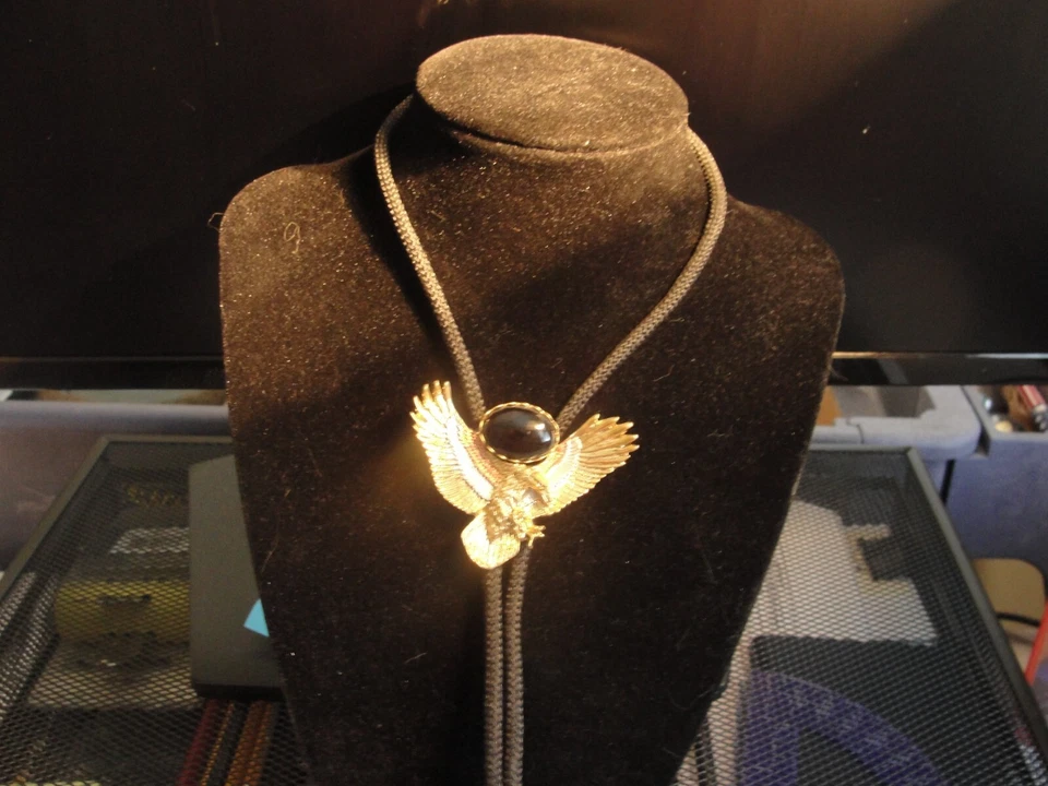 TRI-COLORED EAGLE BOLO TIME W/ONYX STONE Z1097-98 - Image 1 of 1