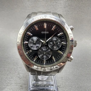 Reloj Guess Cronógrafo Hombre 43mm Esfera Negra Acero Redondo W12004G1 Batería Nueva - Imagen 1 de 11